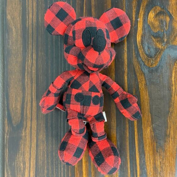AE American Eagle Special Edition Black and Red Checkered Micky Mouse Plush - Picture 2 of 13